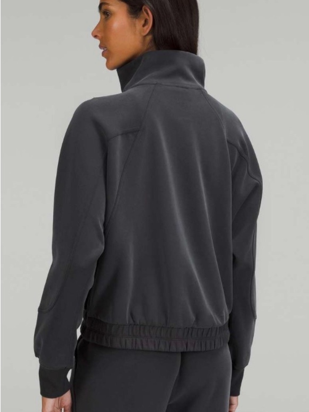 lululemon brushed softstreme funnel neck zip up Charcoal NWT Jacket SIZE 8 - Picture 2 of 8